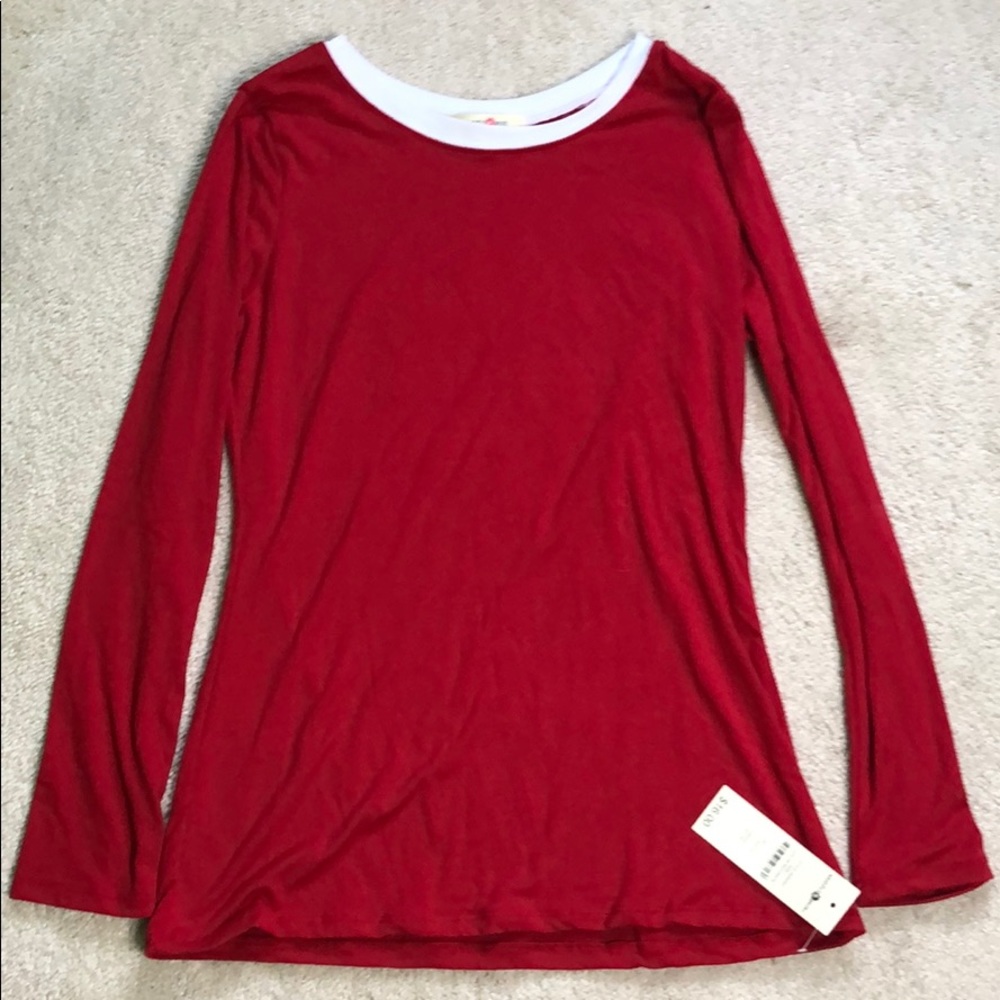 Red long sleeve top